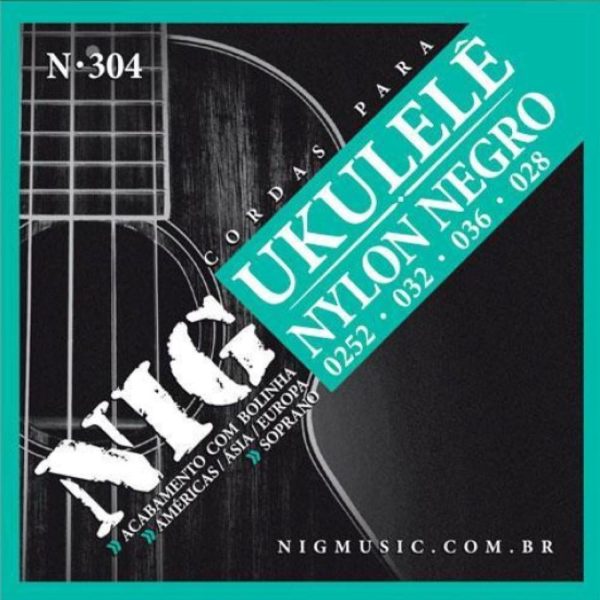 NIG CORDA UKULELE NYLON PRETO COM BOLINHA N 304