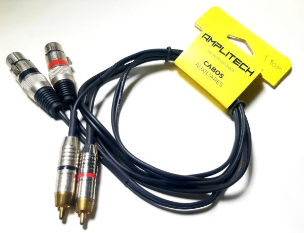 AMPLITECH CABO AUXILIAR 2 RCA 2 XLR 1,80 METRO