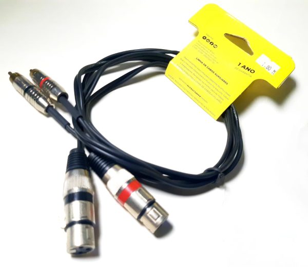 AMPLITECH CABO AUXILIAR 2 RCA 2 XLR 1,80 METRO