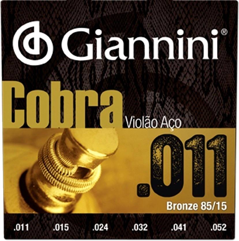 Jogo de Cordas Para Violão De Aço Giannini 010 Cobra - American Musical e  Magazine
