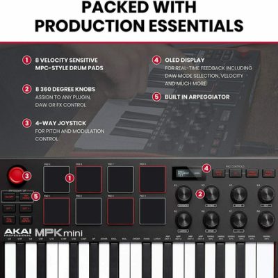 AKAI TECLADO CONTROLADOR MPK MINI 3 25 TECLAS