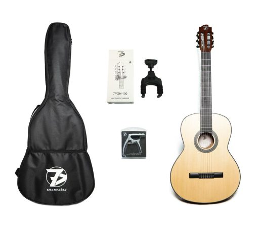 Kit Violao Classico Nylon + Capa + Suporte de parede + Capo Sevenplay SP5