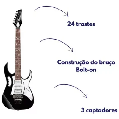 Guitarra Ibanez jem jr bk Steve Vai Signature